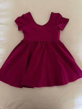 Girls Fuchsia Short-Sleeve Fit & Flare Dress